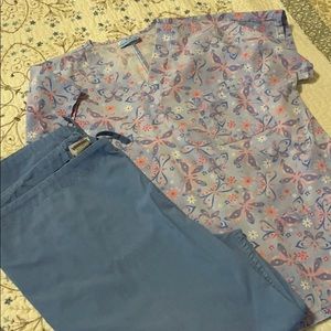 Scrub top and pants. 💙